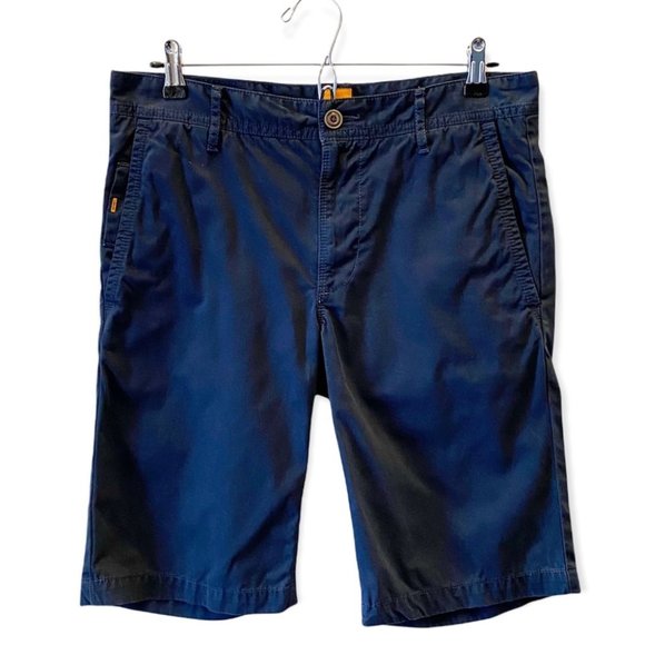 BOSS ORANGE Other - HUGO BOSS Shorts Navy Blue Regular Fit Flat Front Cotton Chino Shorts